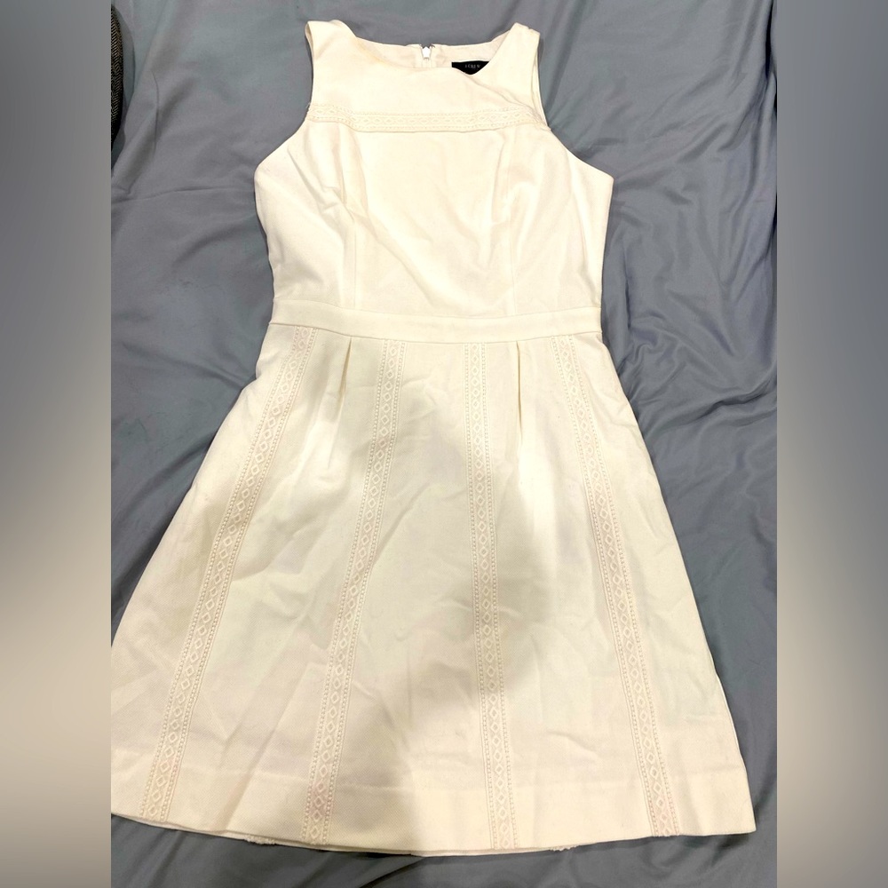 White JCrew dress w/eyelet detail [NEVER WORN]